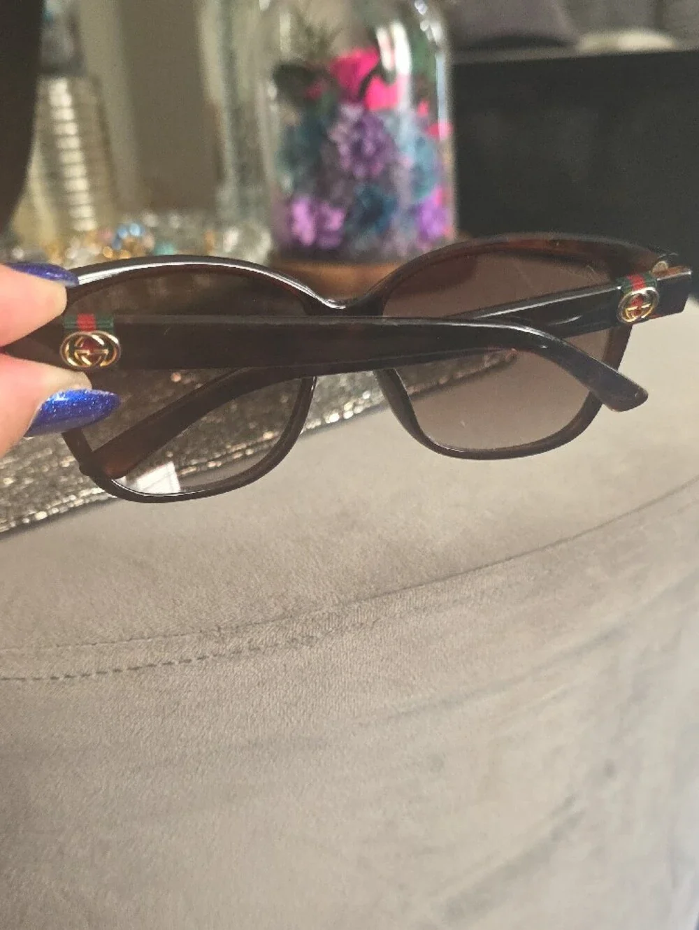 Gucci Brown Tortoiseshell Sunglasses with Dark Brown Lenses